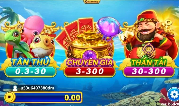 Các phòng chơi trong game Bắn Cá Thần Tài Tại Vibet88