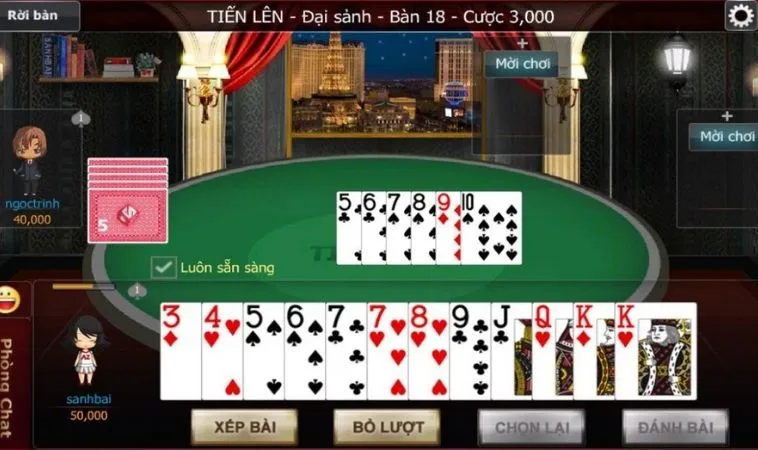 Giao diện chơi Tiến Lên Miền Nam Nhà Cái Vibet88