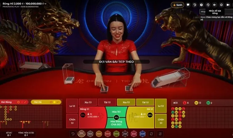 Chơi Dragon Tiger tại Vibet88 cùng dealer người thật xinh đẹp